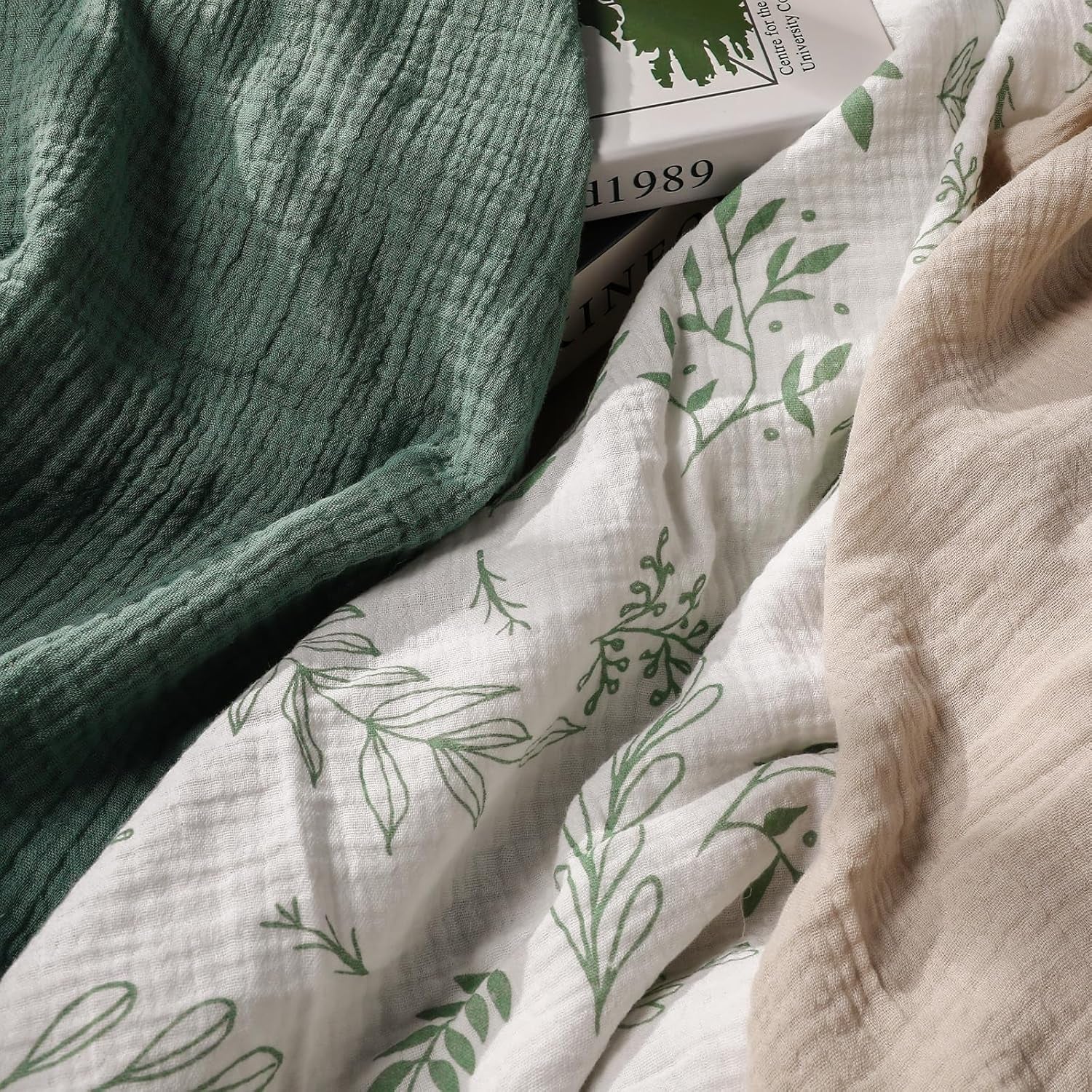 Muslin Swaddle Blankets (3-Pack) – Ultra Soft 100% Cotton Breathable Baby Wraps 38x40” 