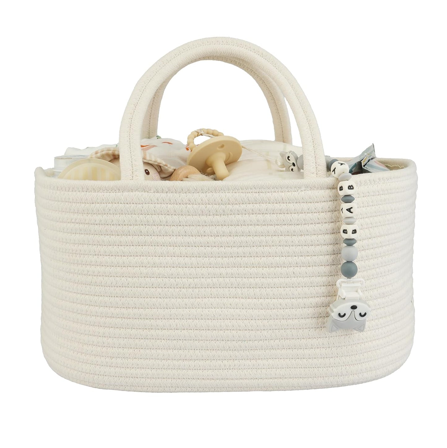 Baby Diaper Caddy Organizer – Portable Cotton Rope Nursery Storage Basket for Newborn Essentials 🧺