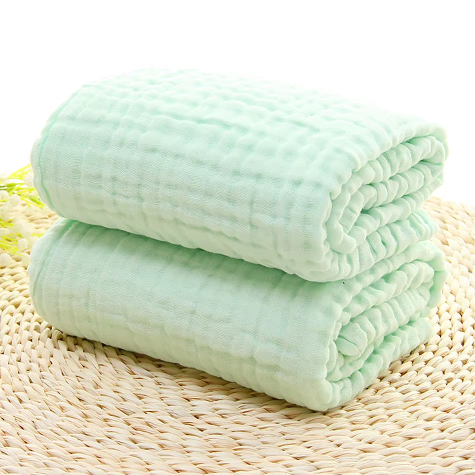 Luxuriously Soft Cotton Muslin 6-Layer Baby Blanket - Perfect for Swaddling and Summer Comfort