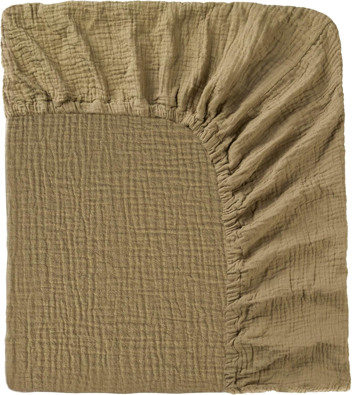 Soft Muslin Crib Sheet – 100% Cotton Breathable Baby Fitted Sheet with 360° Snug Fit (28" x 52") 