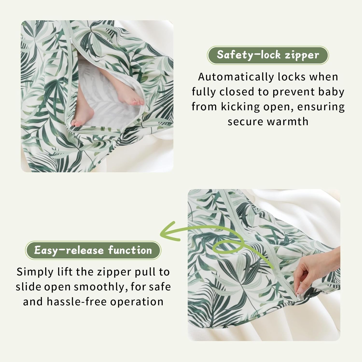 Baby Sleep Sack 0–6 Months (3-Pack) – 100% Cotton Lightweight Wearable Blanket with 2-Way Zipper