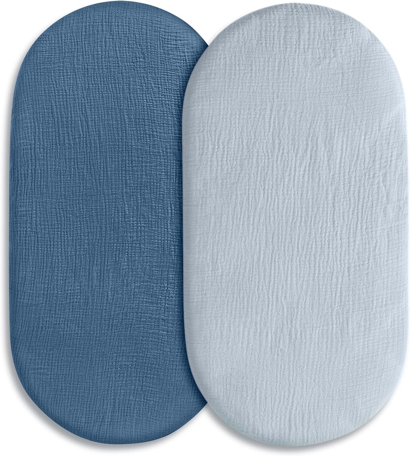 Muslin Bassinet Sheets 2-Pack | Ultra-Soft Breathable Cotton Fitted Sheets