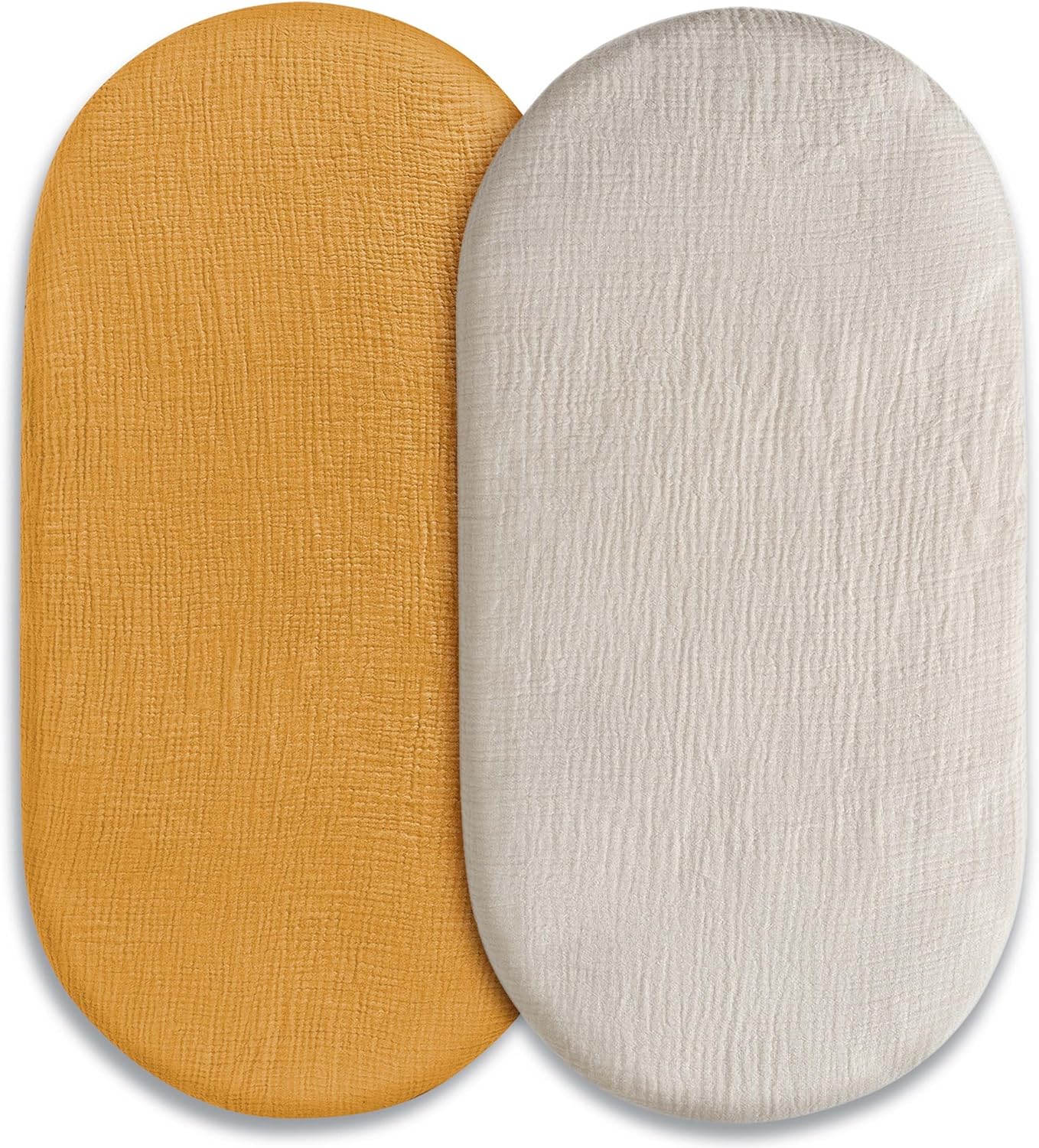 Muslin Bassinet Sheets 2-Pack | Ultra-Soft Breathable Cotton Fitted Sheets