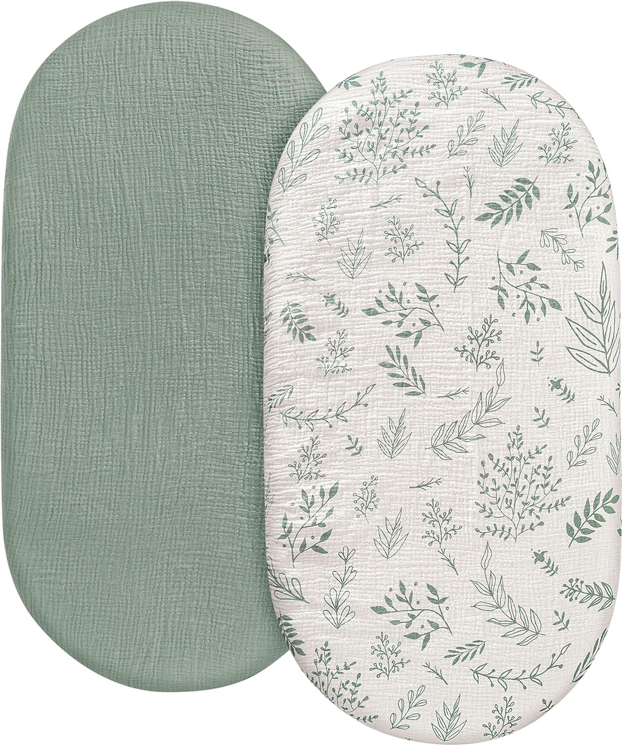 Muslin Bassinet Sheets 2-Pack | Ultra-Soft Breathable Cotton Fitted Sheets