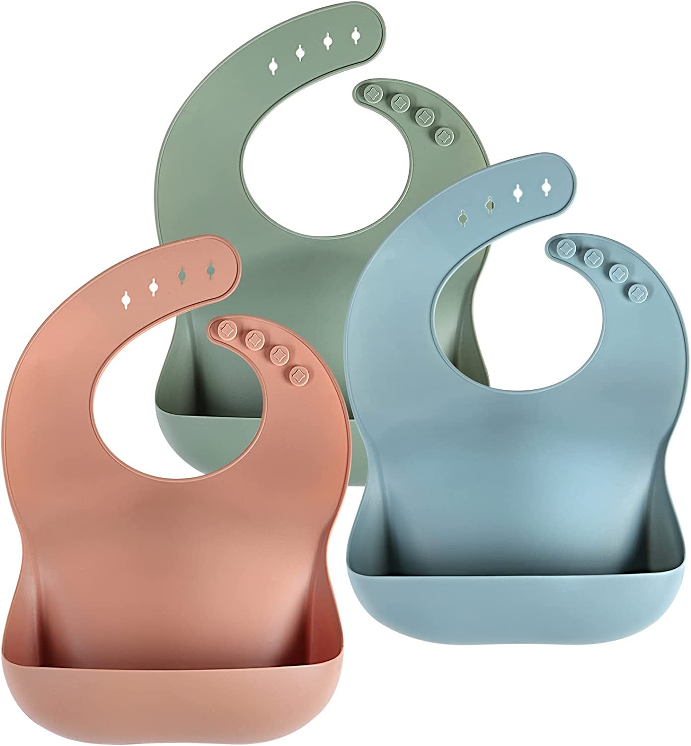Silicone Baby Bibs (3-Pack) – Waterproof, BPA-Free, Adjustable Feeding Bibs for Babies & Toddlers 🍼
