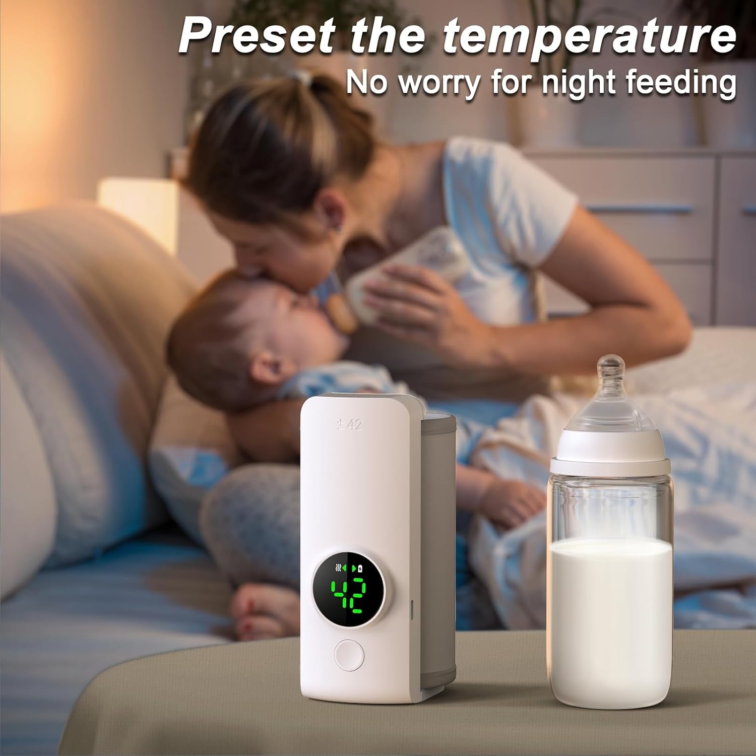Revolutionary Portable Baby Bottle Warmer – Effortless, Waterless Heating for Home and On-the-Go!