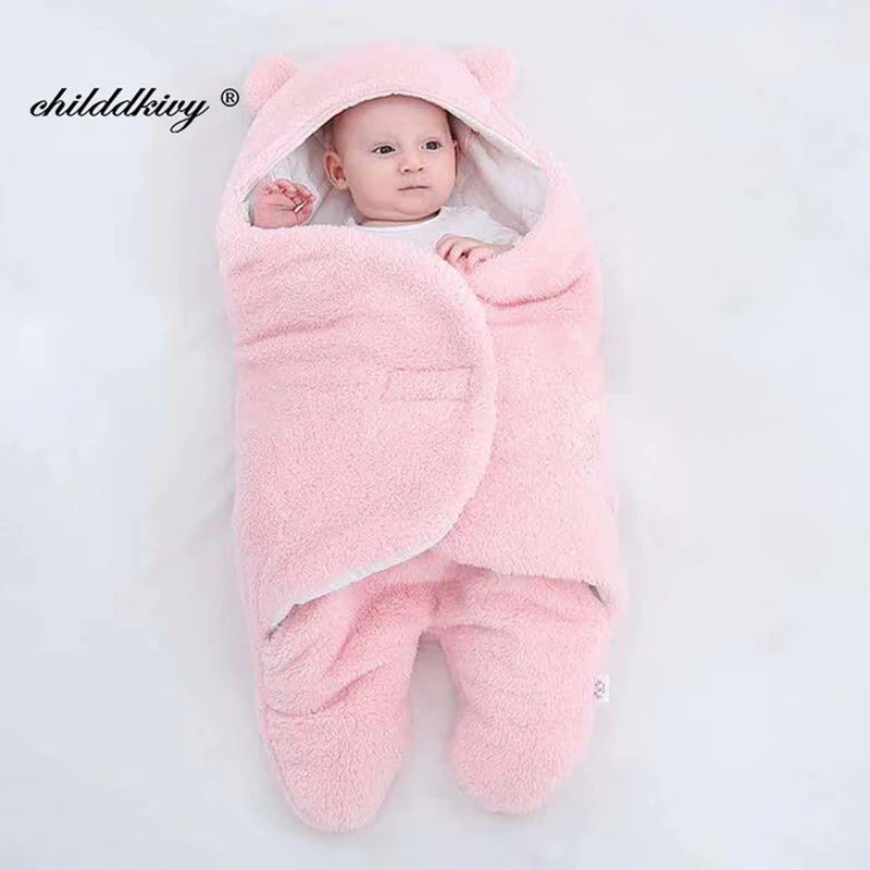 Cozy Soft Newborn Baby Wrap Blanket - Thicken Sleepsack Cocoon for Ultimate Comfort (0-9 Months)