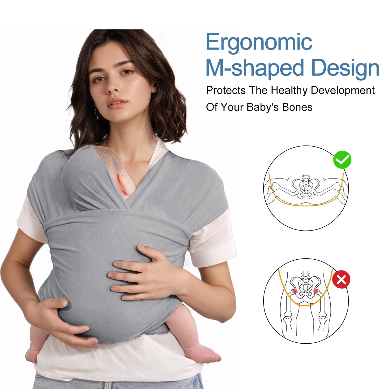 Baby Wrap Carrier | Soft & Breathable Hands-Free Baby Sling