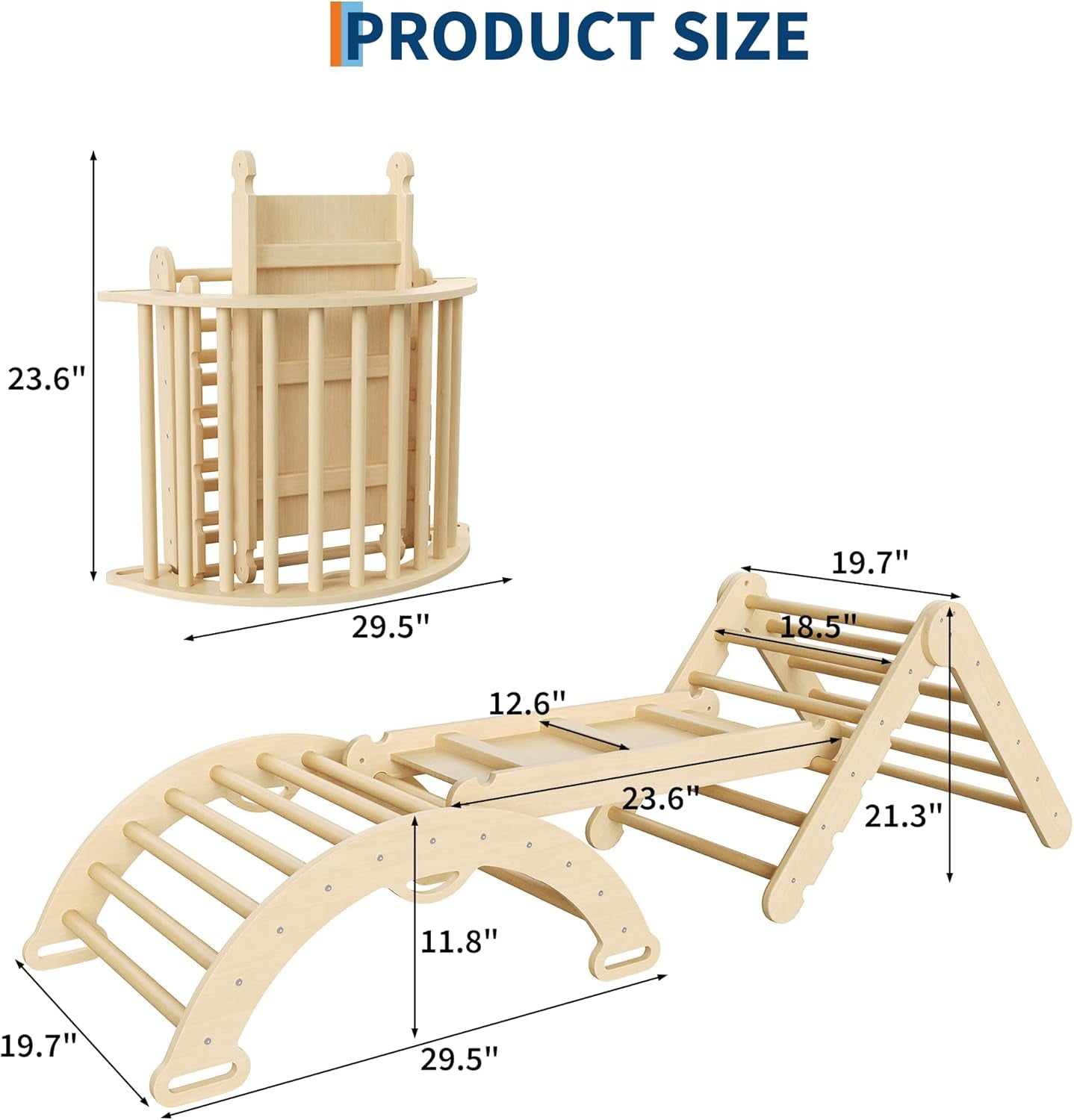 Wooden Climbing Adventure Set | Foldable Indoor Play Gym for Active Toddlers