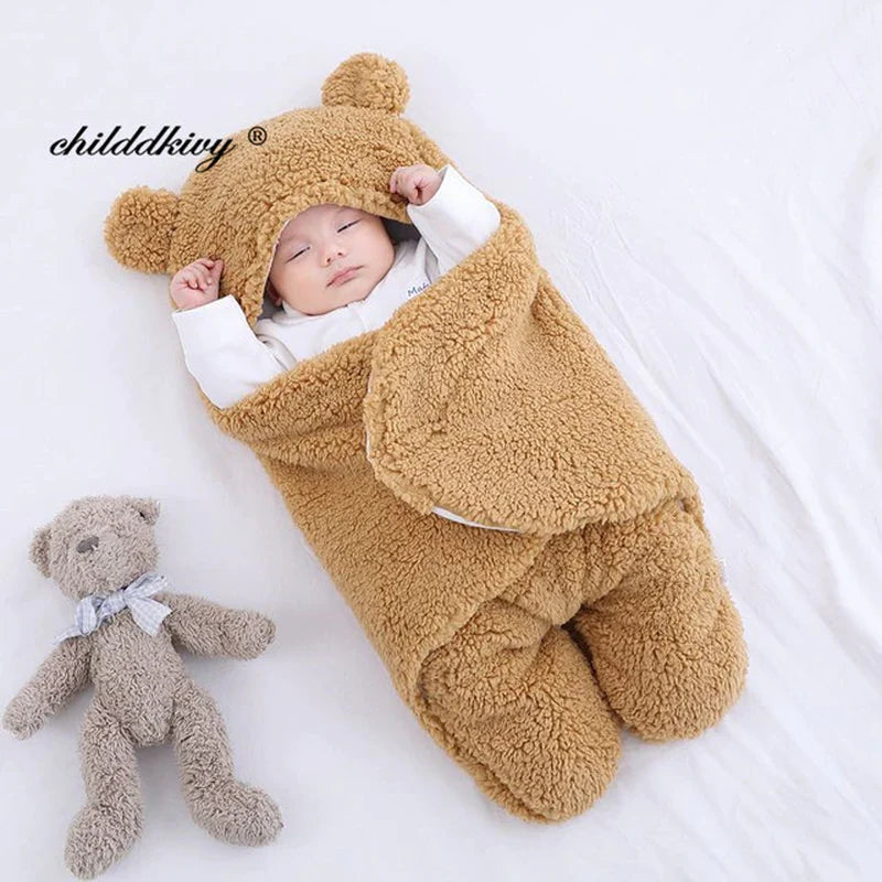 Cozy Soft Newborn Baby Wrap Blanket - Thicken Sleepsack Cocoon for Ultimate Comfort (0-9 Months)