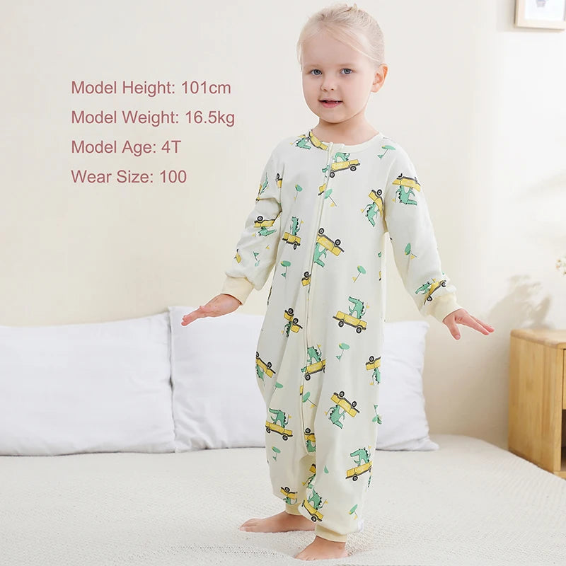 Cozy Spring Cotton Sleeping Bag for Kids - Adorable Long Sleeve Sleepsack Pajamas for Boys and Girls (6M-6T)