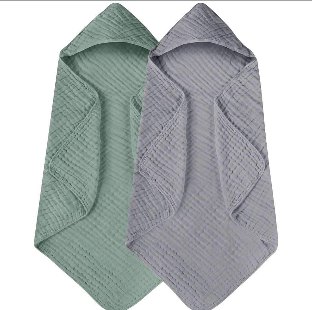 Luxuriously Soft Baby Bath Towels - 6 Layer Cotton Gauze Hooded Infant Bathrobe & Swaddle Wrap for Toddlers - 80x80cm
