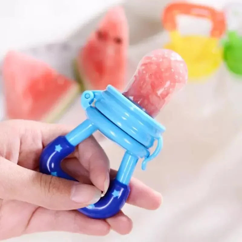 3-in-1 Baby Food Feeder & Nibbler – Silicone Teething Pacifier Bottle with Straw & Handle 