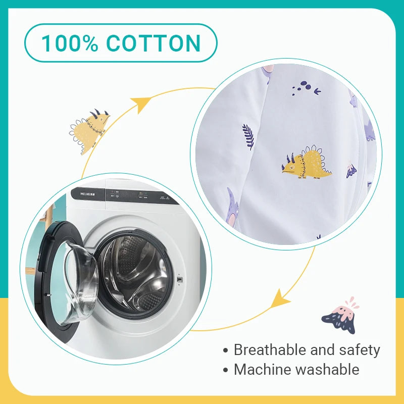 Cozy Spring Cotton Sleeping Bag for Kids - Adorable Long Sleeve Sleepsack Pajamas for Boys and Girls (6M-6T)