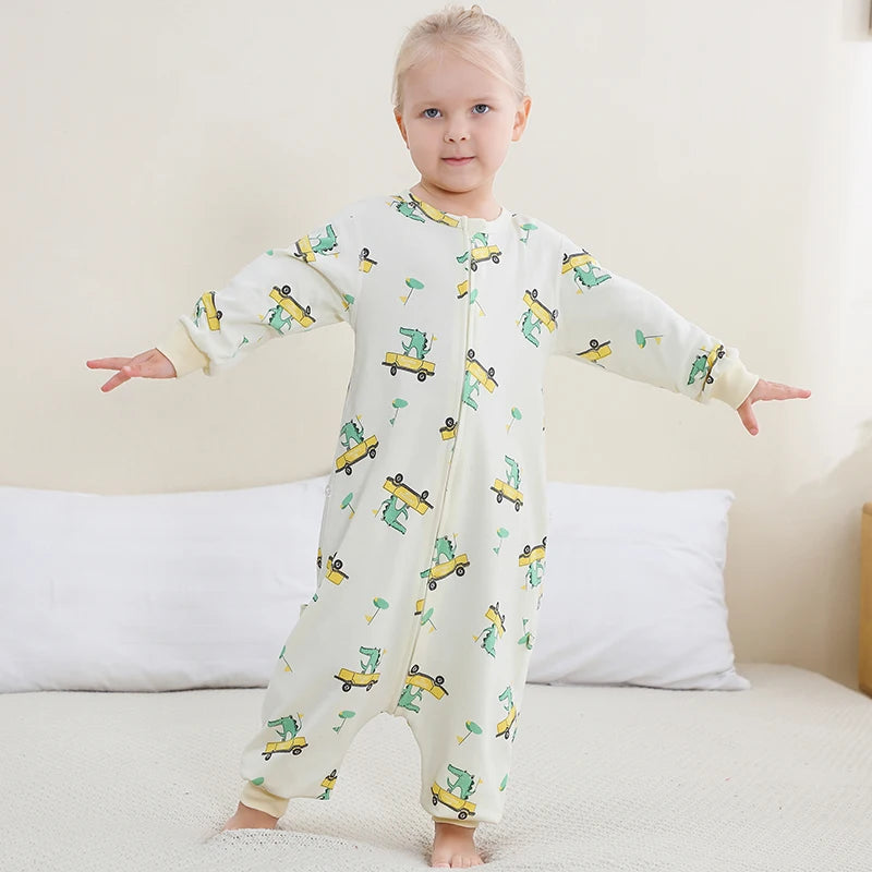 Cozy Spring Cotton Sleeping Bag for Kids - Adorable Long Sleeve Sleepsack Pajamas for Boys and Girls (6M-6T)