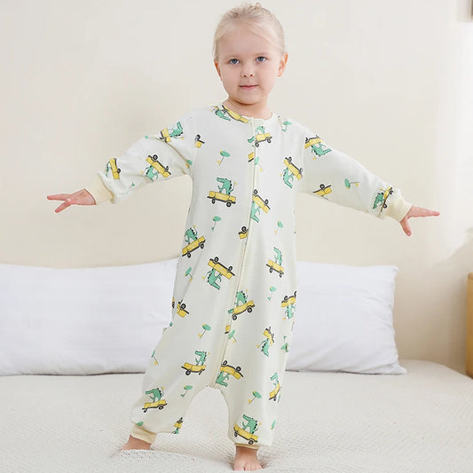 Cozy Spring Cotton Sleeping Bag for Kids - Adorable Long Sleeve Sleepsack Pajamas for Boys and Girls (6M-6T)