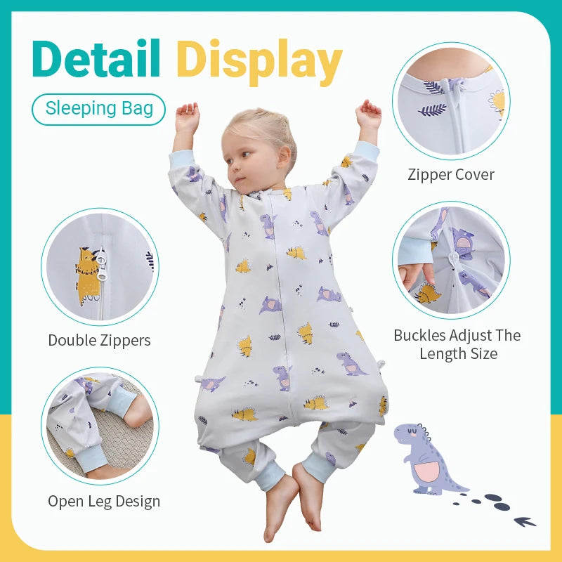 Cozy Spring Cotton Sleeping Bag for Kids - Adorable Long Sleeve Sleepsack Pajamas for Boys and Girls (6M-6T)