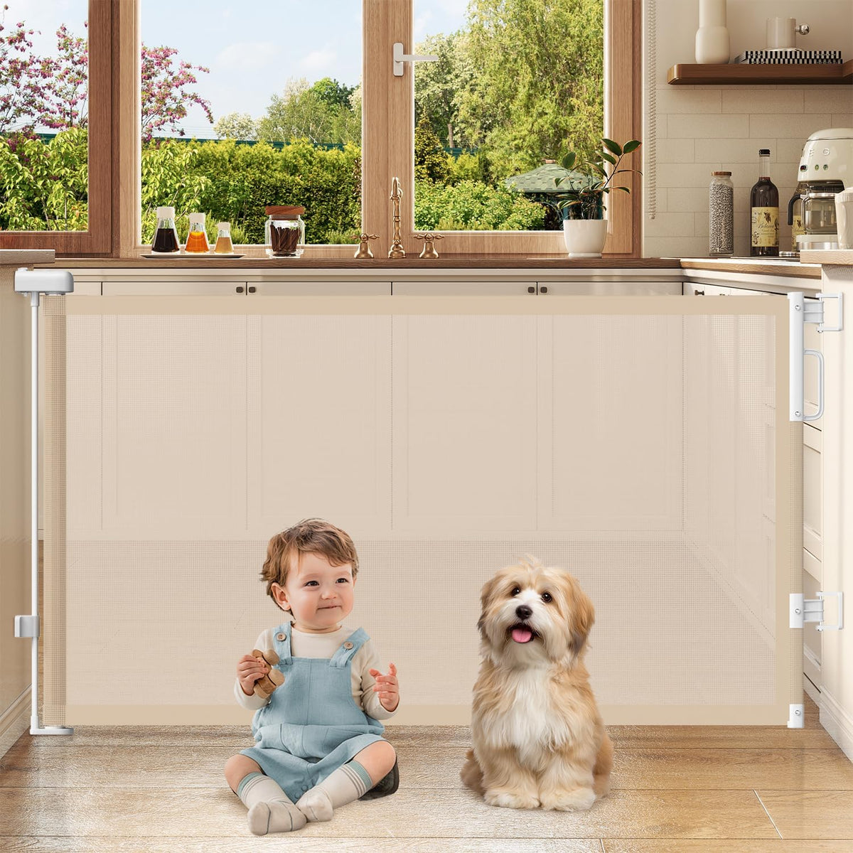 Retractable Baby Safety Gate | 58" Extra Wide Mesh Gate for Kids & Pets 🚚