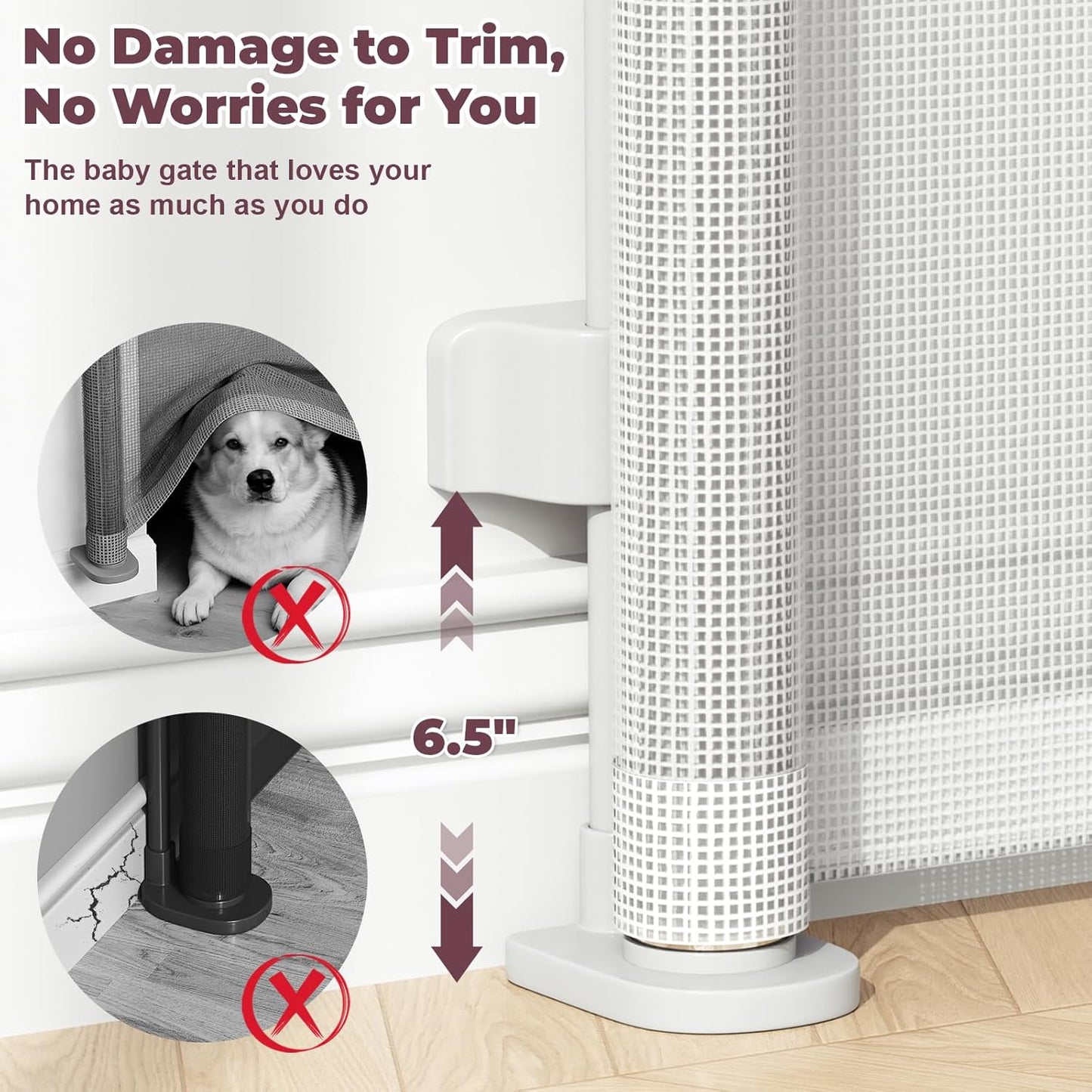 Retractable Baby Safety Gate | 58" Extra Wide Mesh Gate for Kids & Pets 🚚