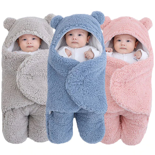 Cozy Soft Newborn Baby Wrap Blanket - Thicken Sleepsack Cocoon for Ultimate Comfort (0-9 Months)
