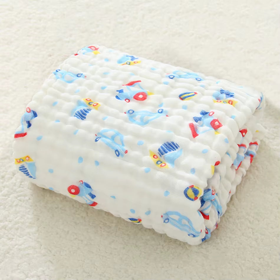Luxuriously Soft Cotton Muslin 6-Layer Baby Blanket - Perfect for Swaddling and Summer Comfort