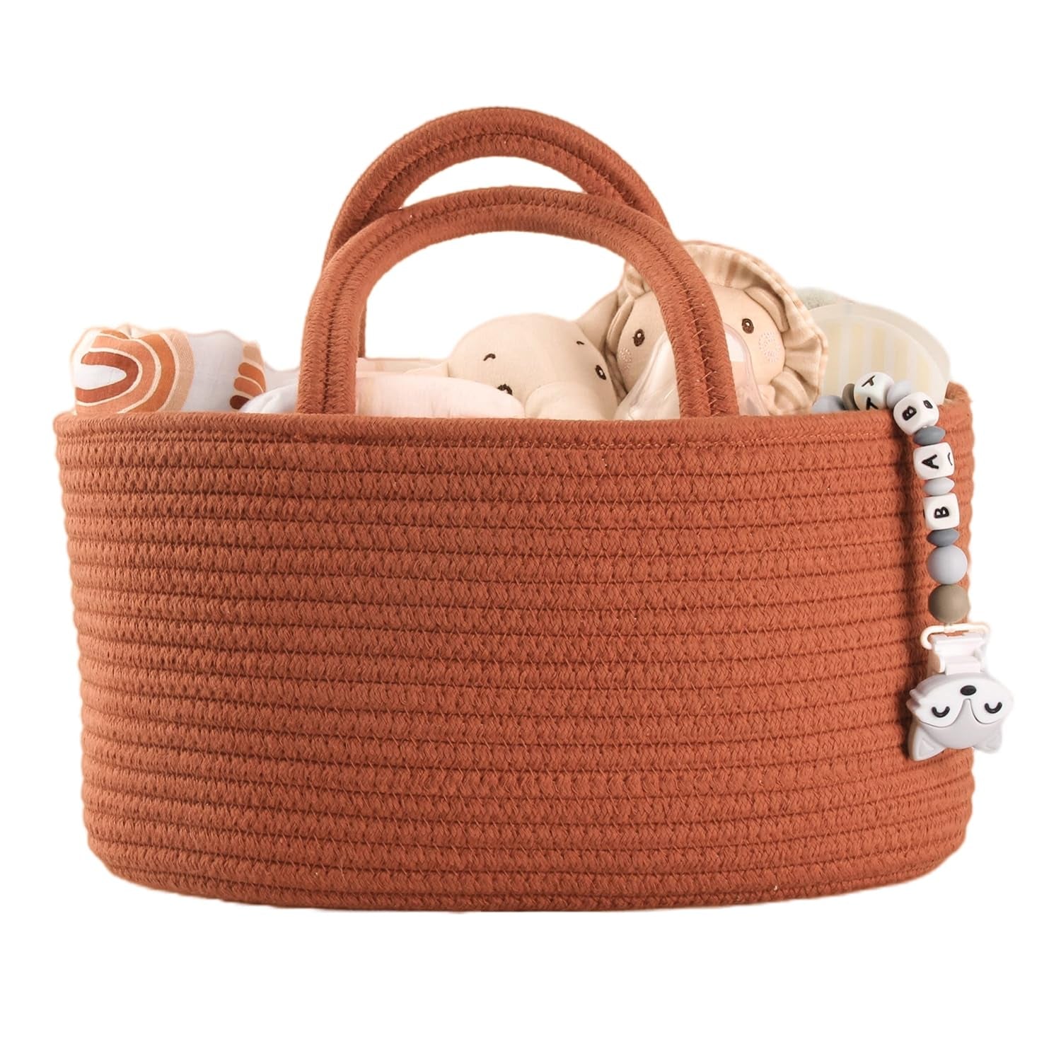 Baby Diaper Caddy Organizer – Portable Cotton Rope Nursery Storage Basket for Newborn Essentials 🧺