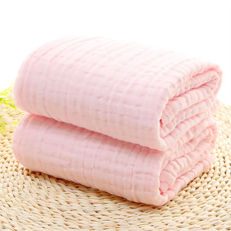 Luxuriously Soft Cotton Muslin 6-Layer Baby Blanket - Perfect for Swaddling and Summer Comfort