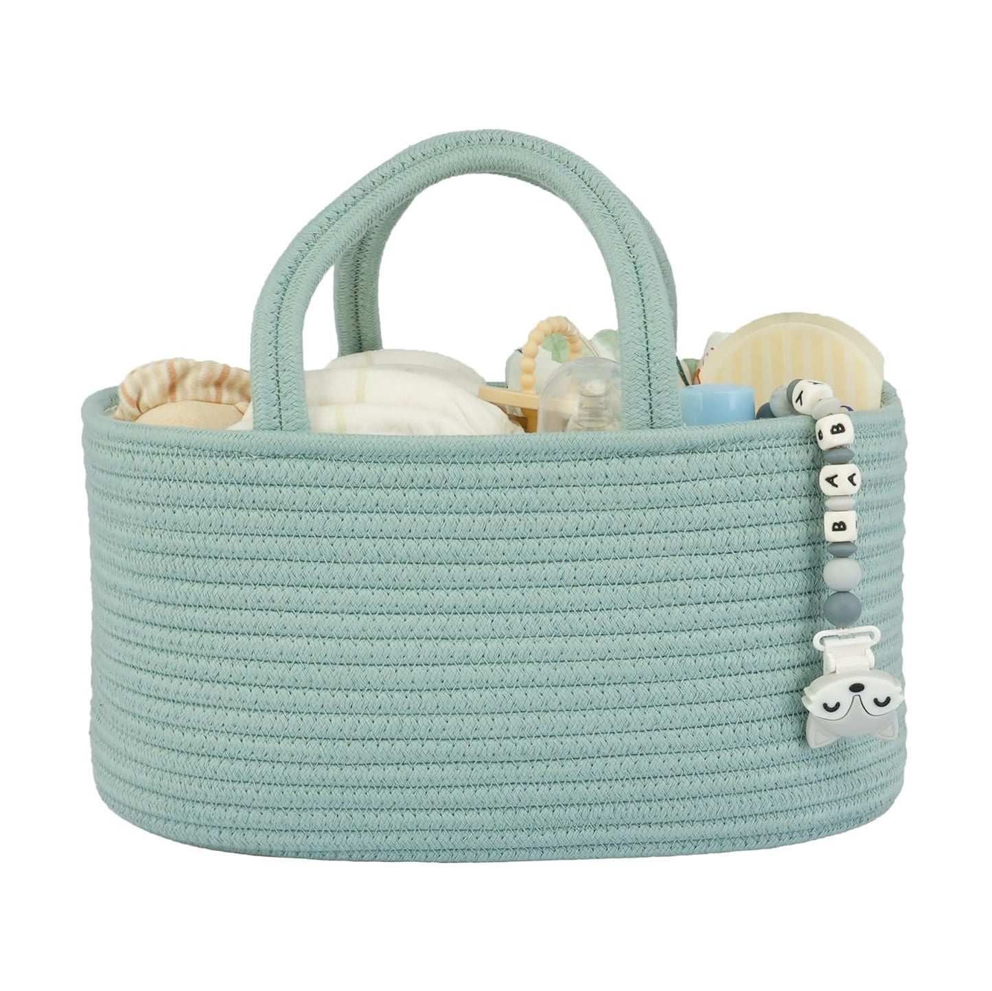 Baby Diaper Caddy Organizer – Portable Cotton Rope Nursery Storage Basket for Newborn Essentials 🧺