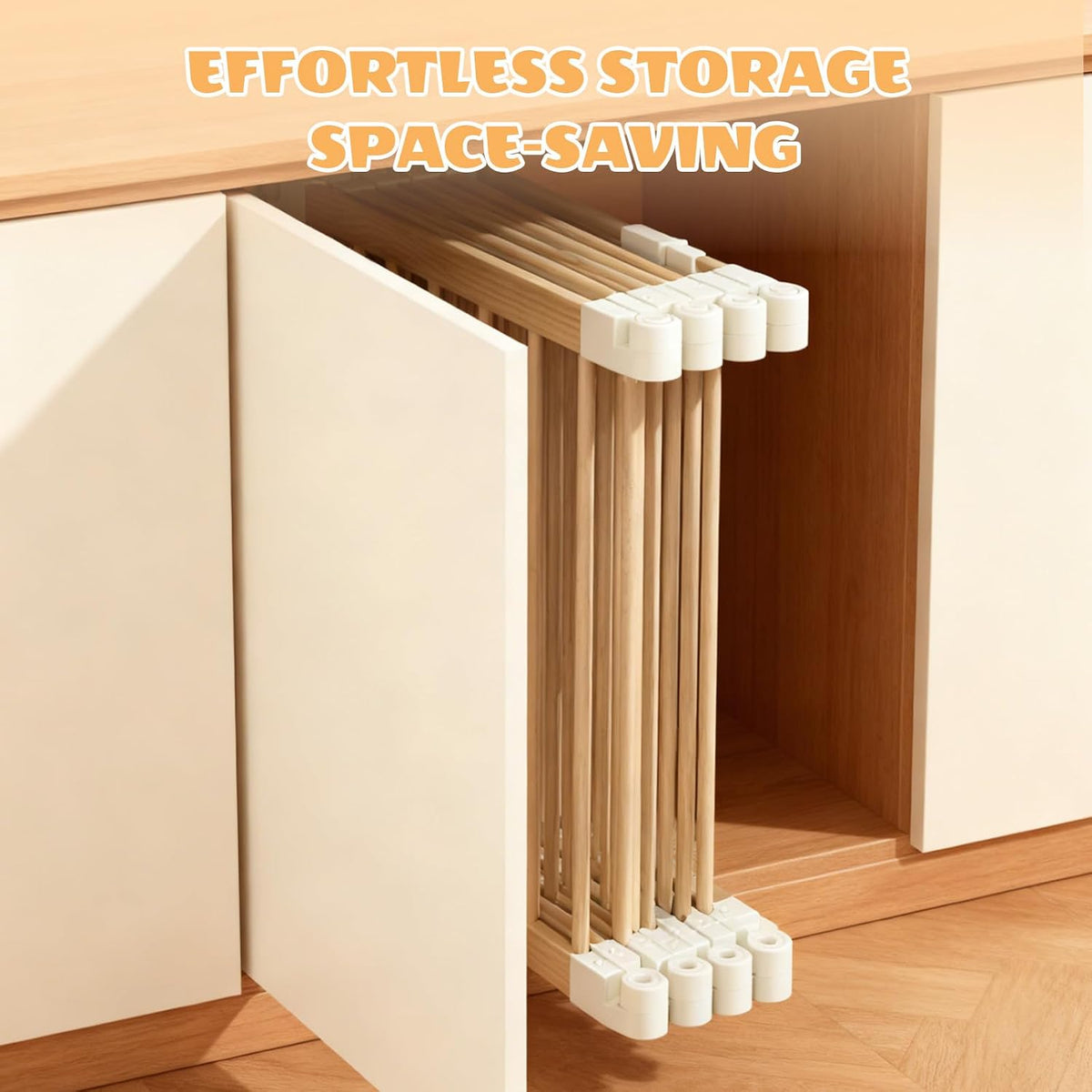 🪵 Baby Gate Playpen – 8 Panels, Foldable Natural Wood