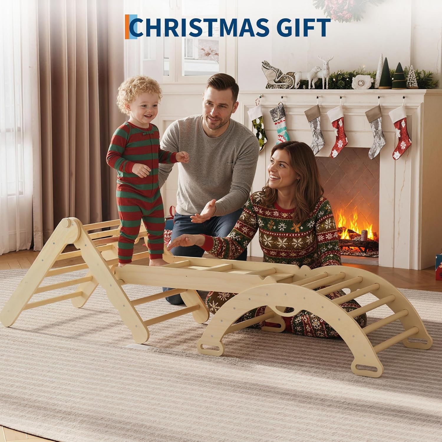 Wooden Climbing Adventure Set | Foldable Indoor Play Gym for Active Toddlers