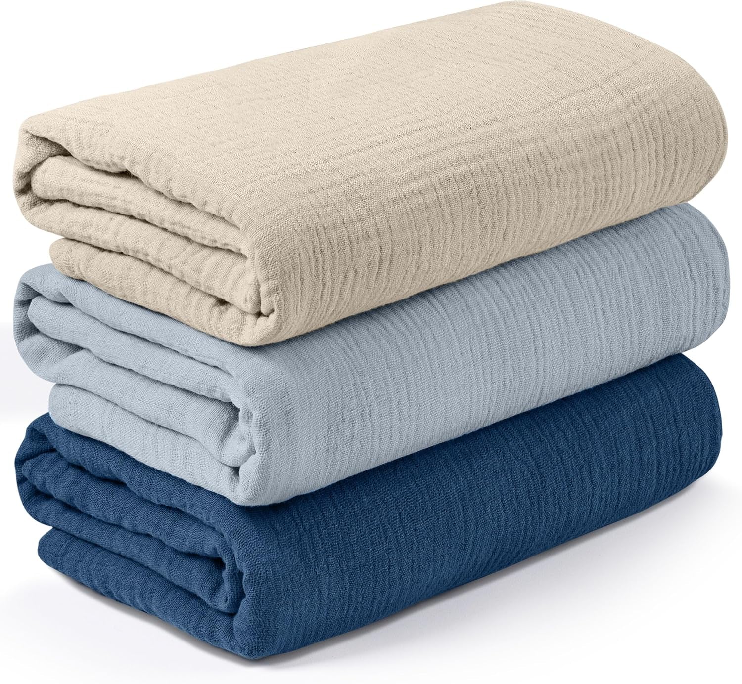 Muslin Swaddle Blankets (3-Pack) – Ultra Soft 100% Cotton Breathable Baby Wraps 38x40” 
