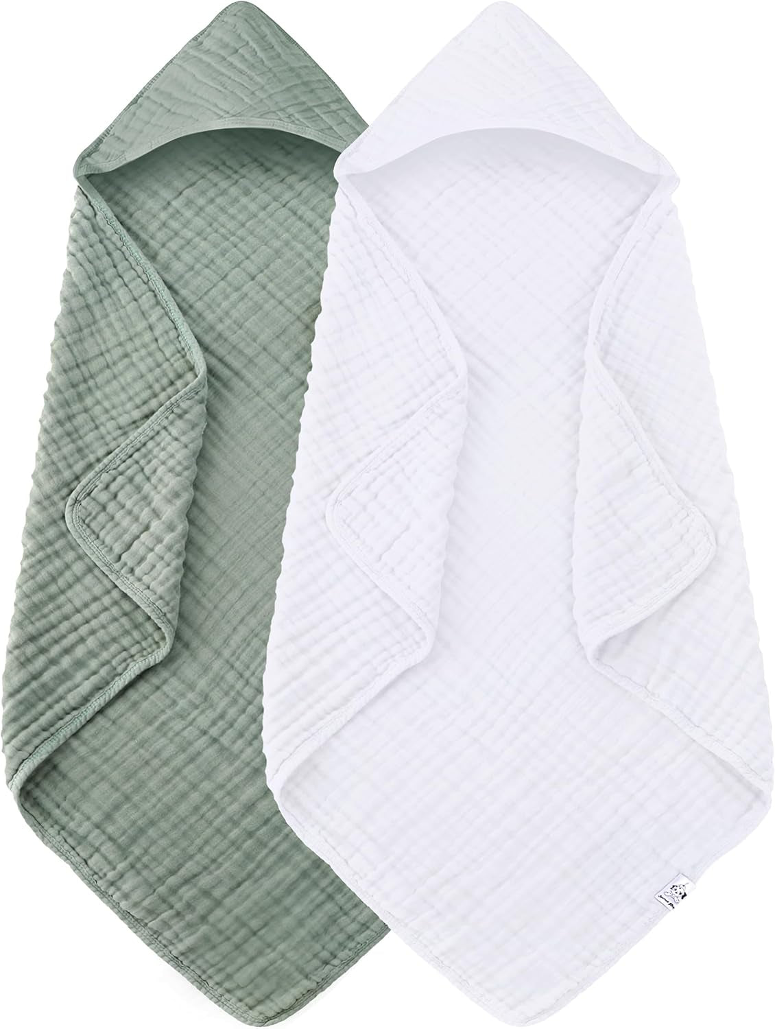 Hooded Baby Towels 2-Pack | Soft Muslin Cotton Bath Towels