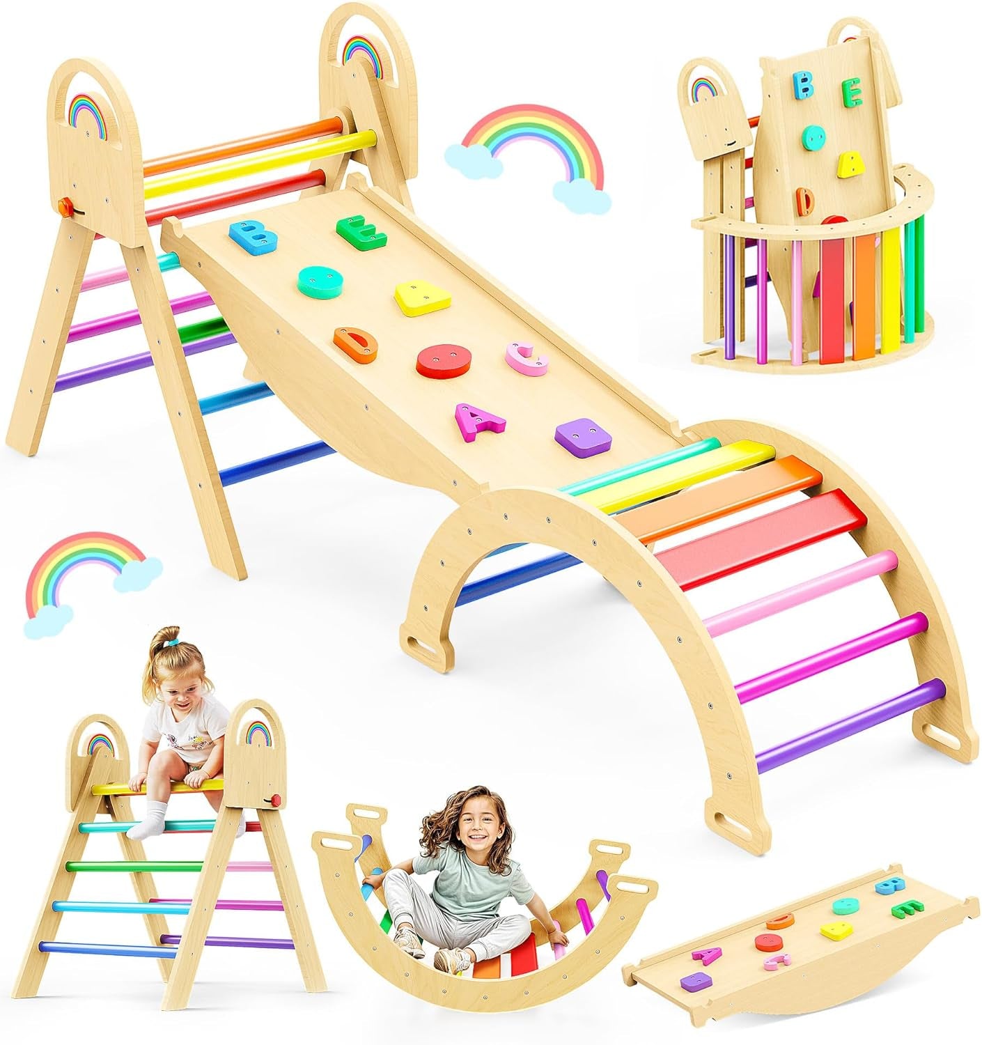 ✨ Inspire active play, creativity, and confidence with this 9-in-1 Wooden Pikler Triangle Climber Set. Designed to develop balance, coordination, motor skills, and independent learning through safe, screen-free fun.