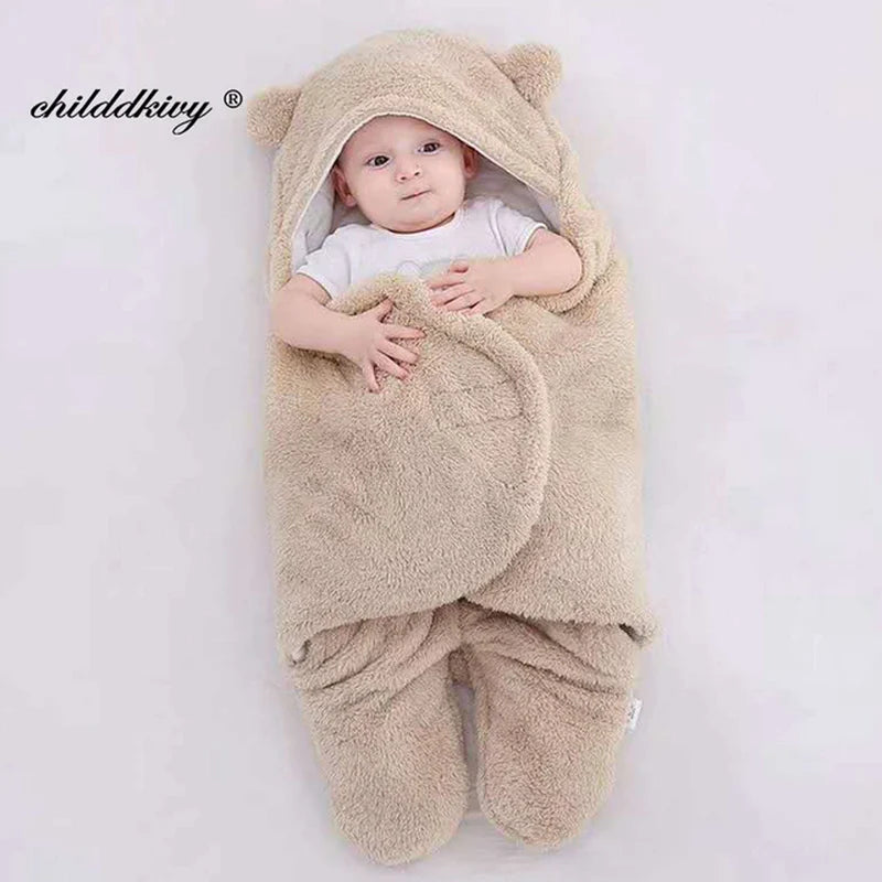 Cozy Soft Newborn Baby Wrap Blanket - Thicken Sleepsack Cocoon for Ultimate Comfort (0-9 Months)