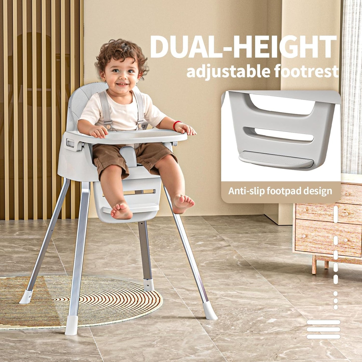 Portable Baby Highchair for Months Infants and Toddlers with 5 Point Harness Convertible Comfortable Seat for Cozy Eating Table Sit up High Chair and Seats for Sitting up Back Booster Feeding Chairs