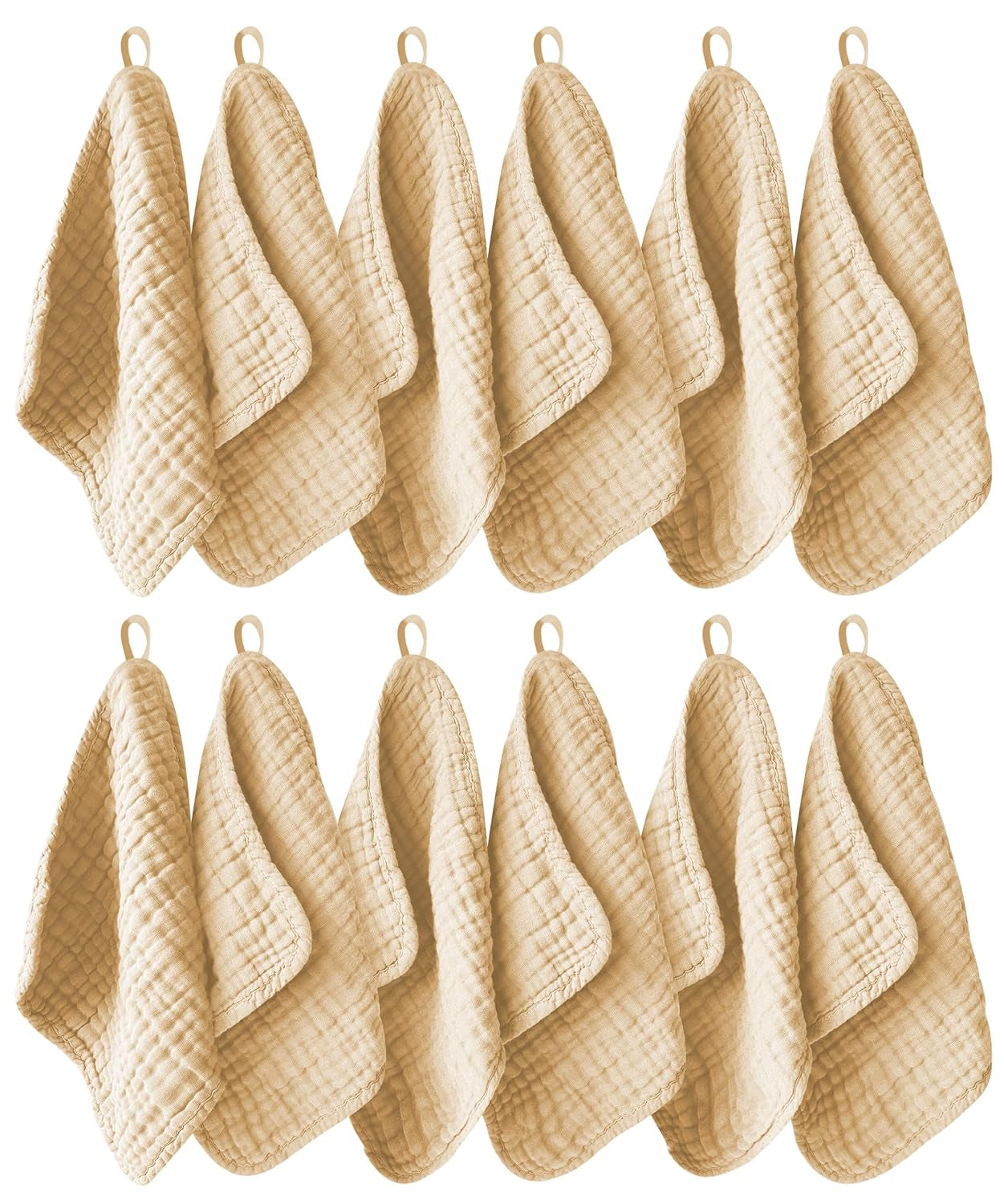 Muslin Baby Washcloths 12-Pack | Ultra-Soft Cotton Cloths for Everyday Care