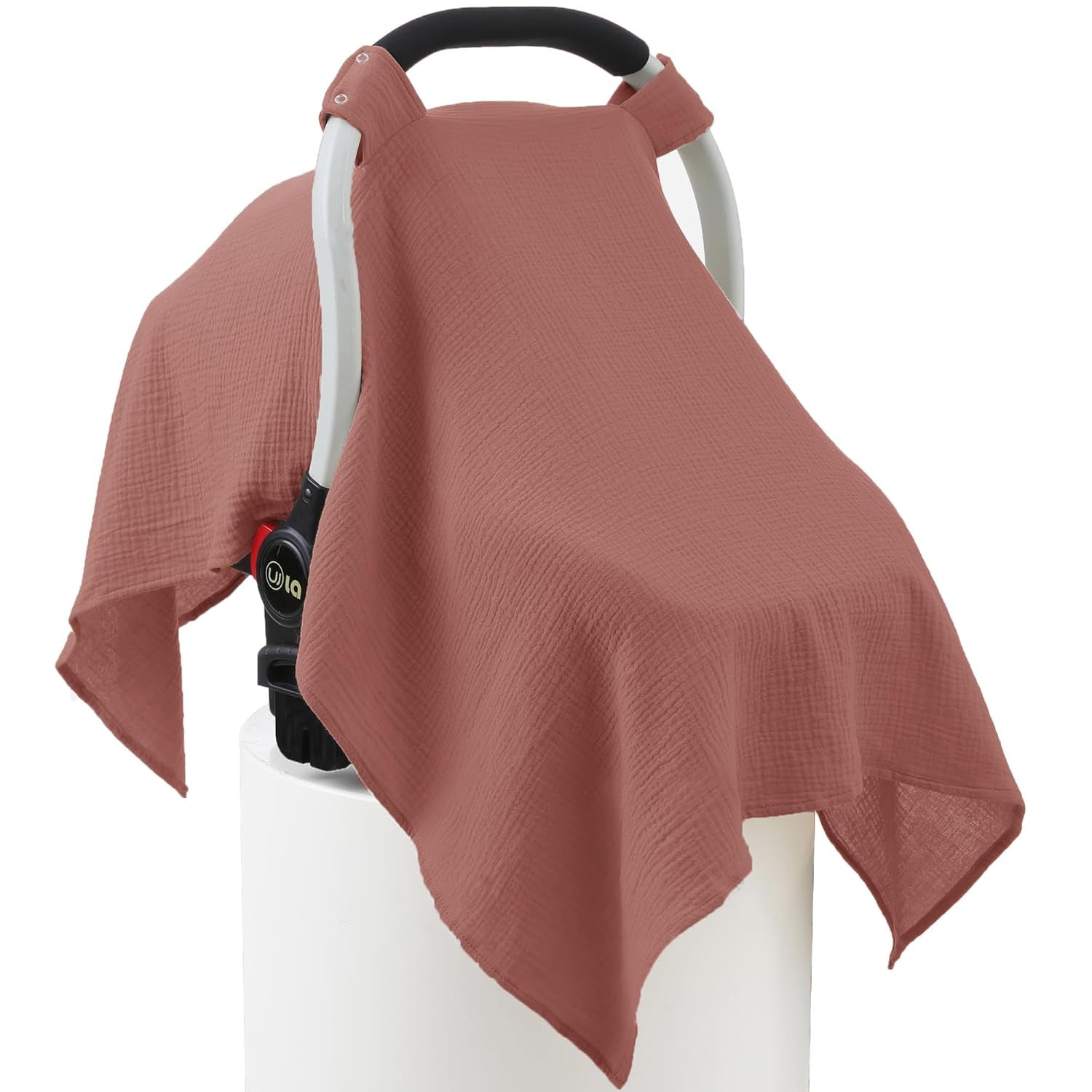 Muslin Baby Car Seat Cover – 100% Cotton Breathable Canopy for Sun & Privacy Protection 🌿