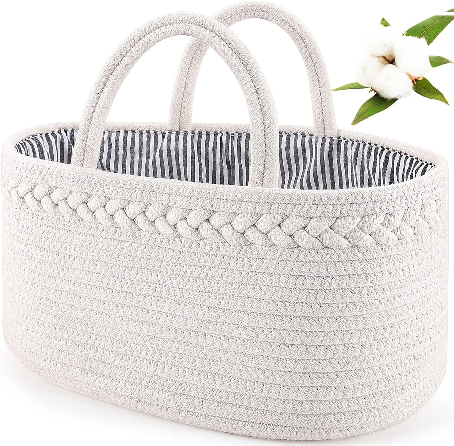 Baby Diaper Caddy Organizer | Portable Nursery Storage Basket