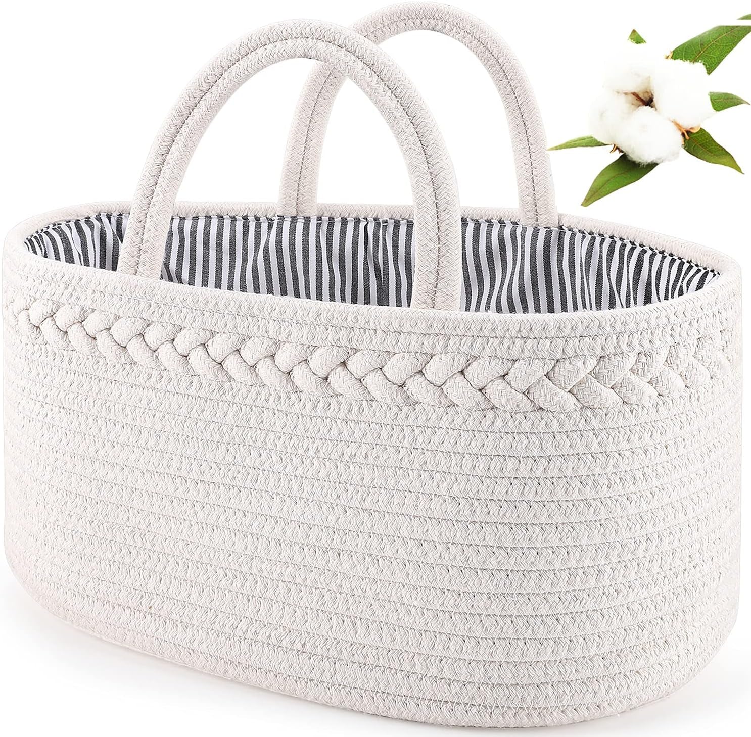 Baby Diaper Caddy Organizer | Portable Nursery Storage Basket