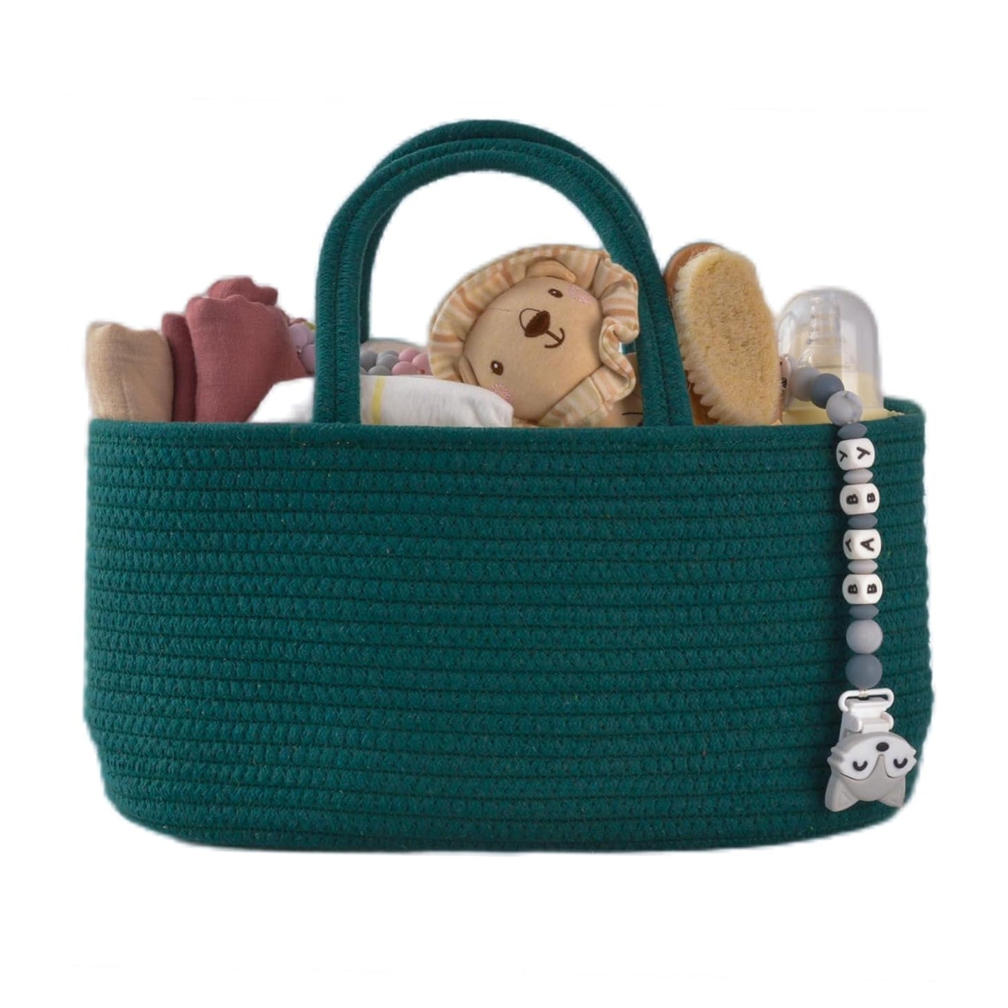 Baby Diaper Caddy Organizer – Portable Cotton Rope Nursery Storage Basket for Newborn Essentials 🧺
