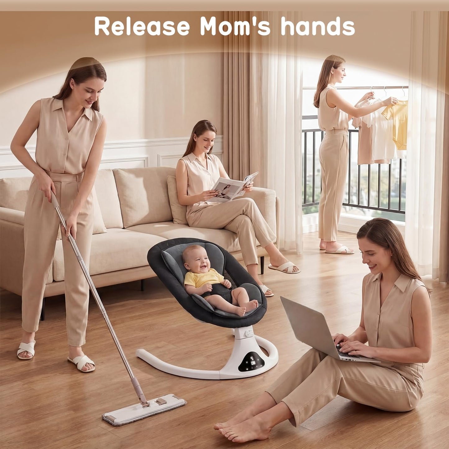 Electric Baby Swing | Portable Soothing Swing with Remote Control