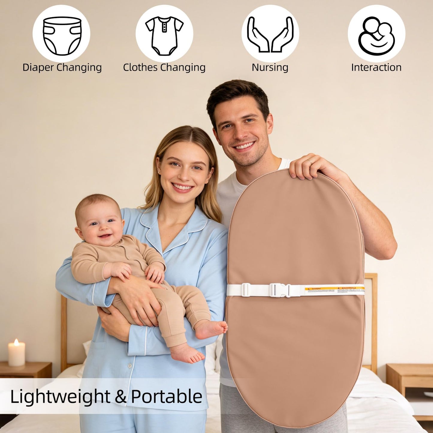 Waterproof Baby Changing Pad | Soft, Wipe-Clean Diaper Changing Mat