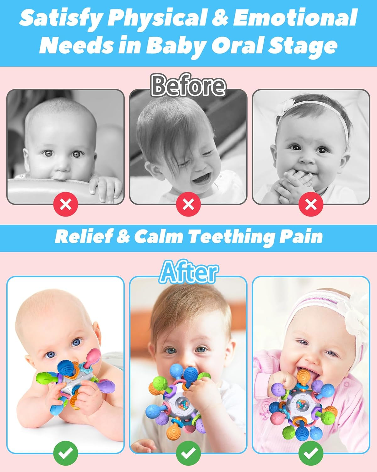 Baby Teething & Sensory Toy | Soft Silicone Developmental Toy