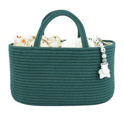 Baby Diaper Caddy Organizer – Portable Cotton Rope Nursery Storage Basket for Newborn Essentials 🧺