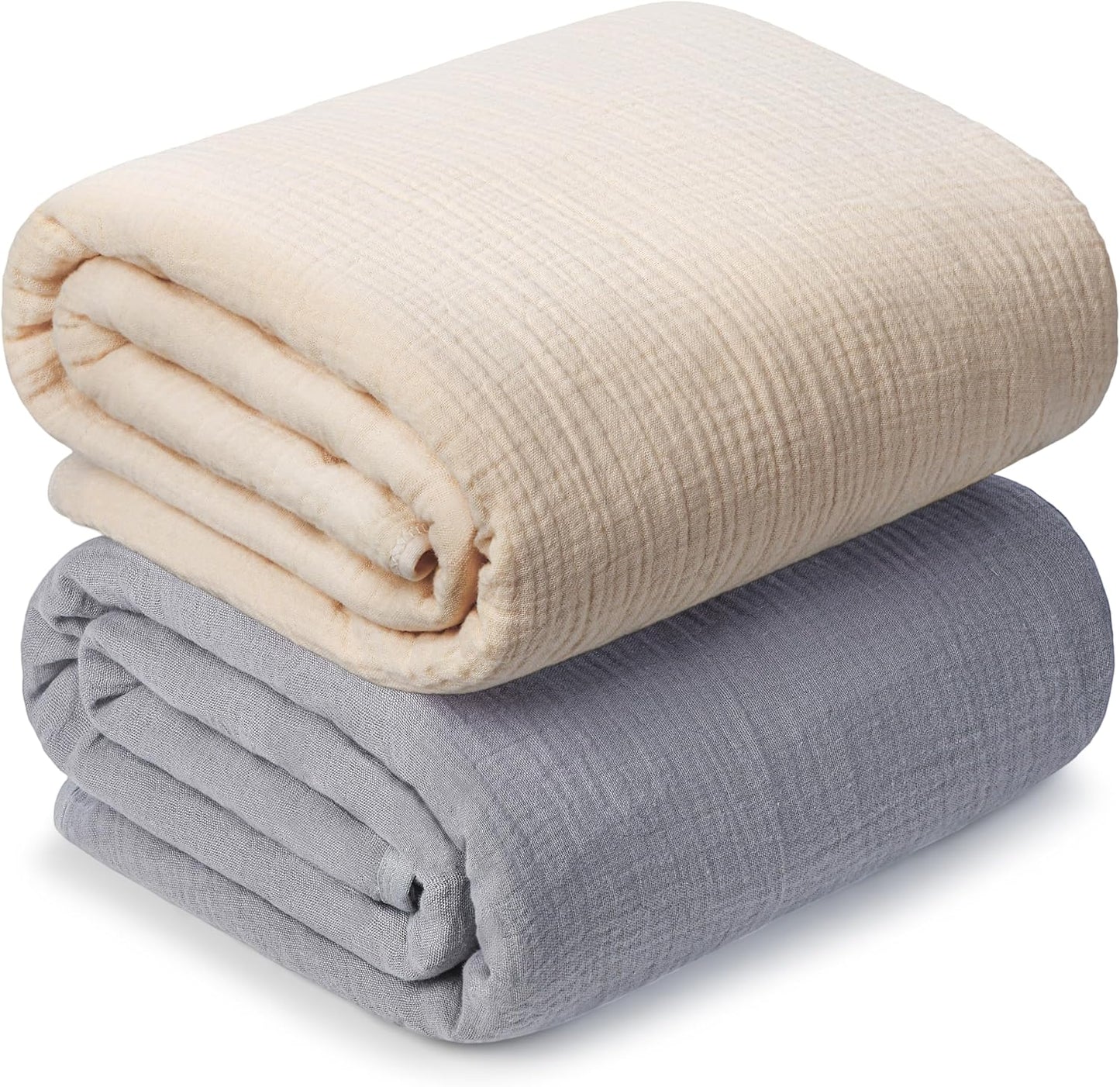 Muslin Swaddle Blankets 2-Pack | Soft & Breathable Baby Receiving Blankets