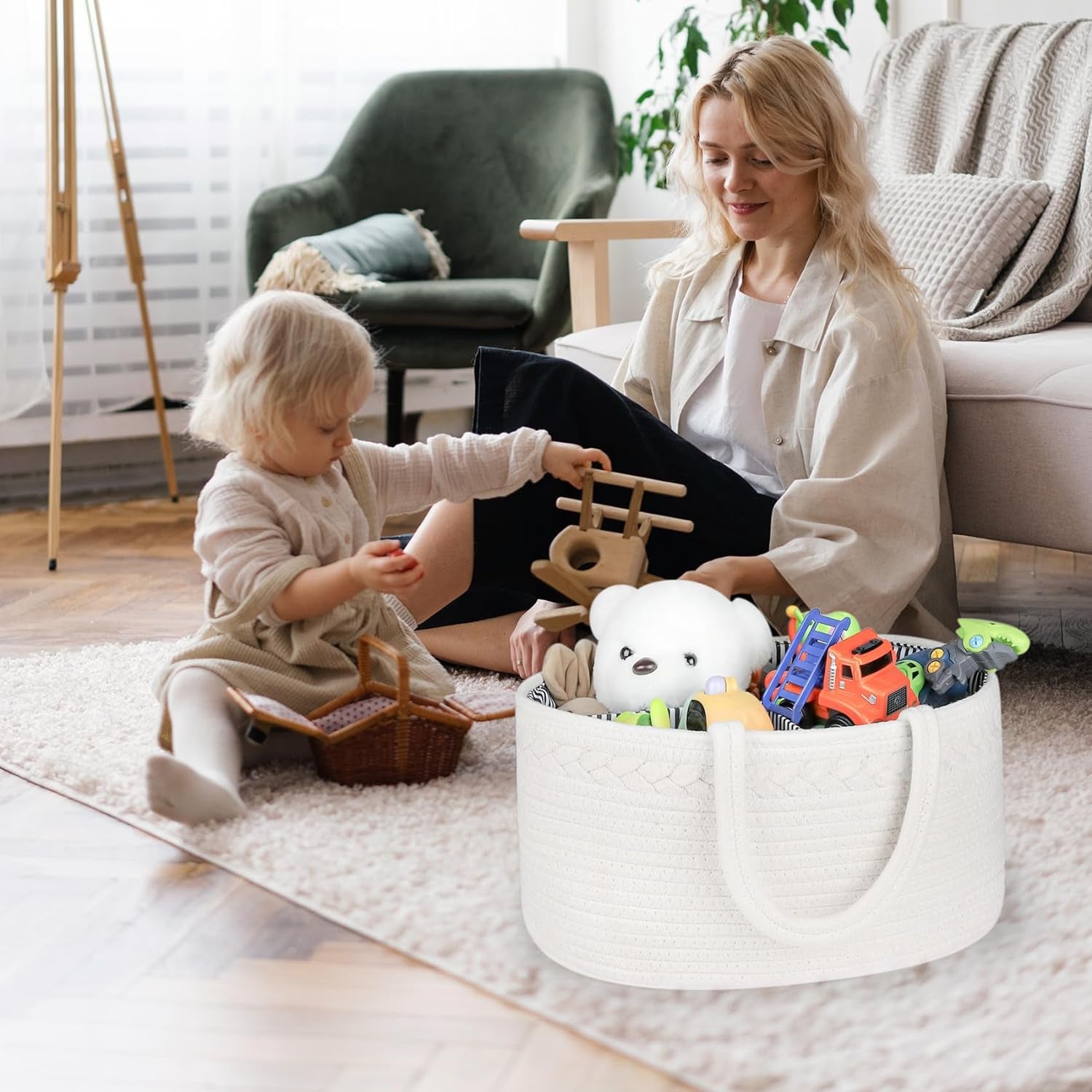 Baby Diaper Caddy Organizer | Portable Nursery Storage Basket