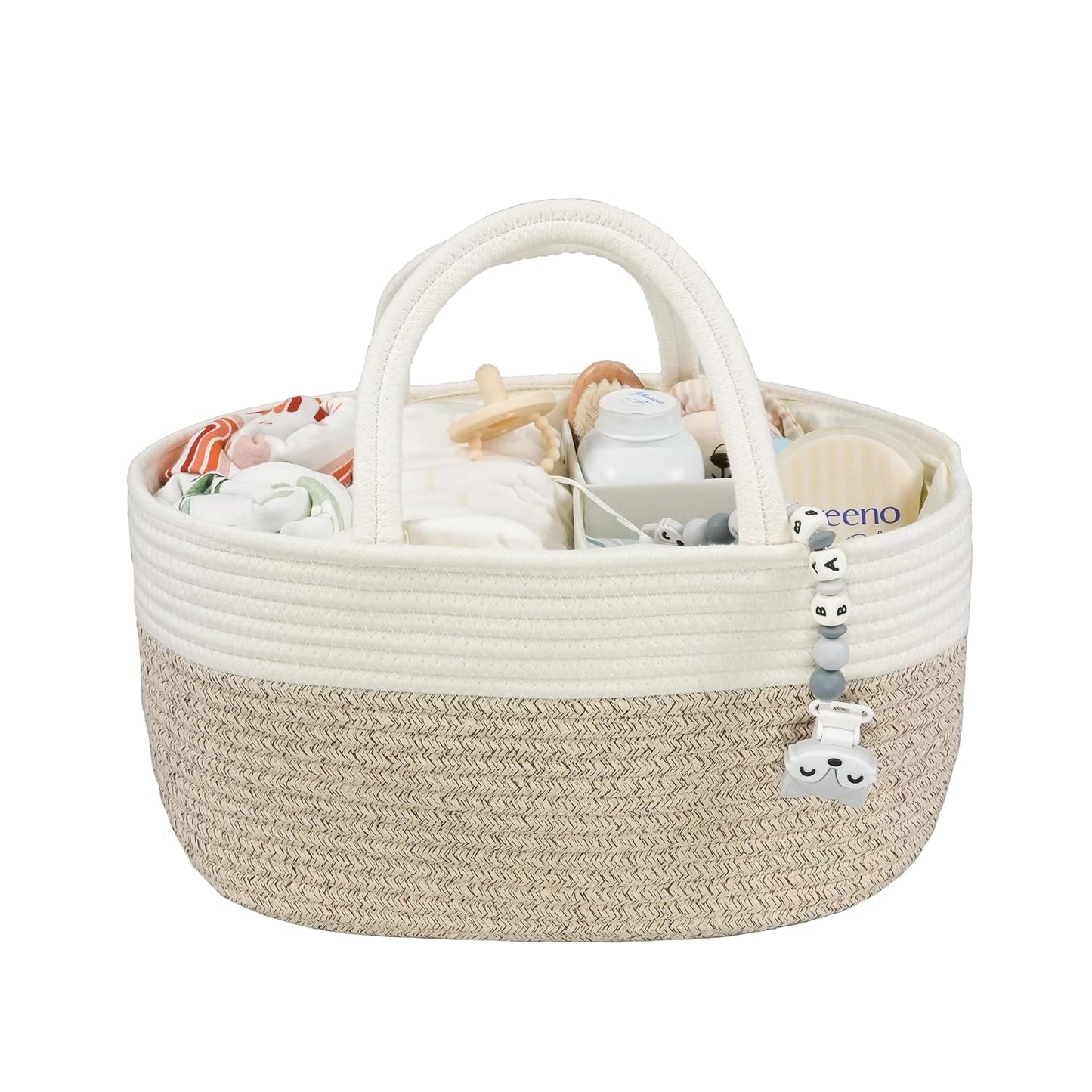 Baby Diaper Caddy Organizer – Portable Cotton Rope Nursery Storage Basket for Newborn Essentials 🧺