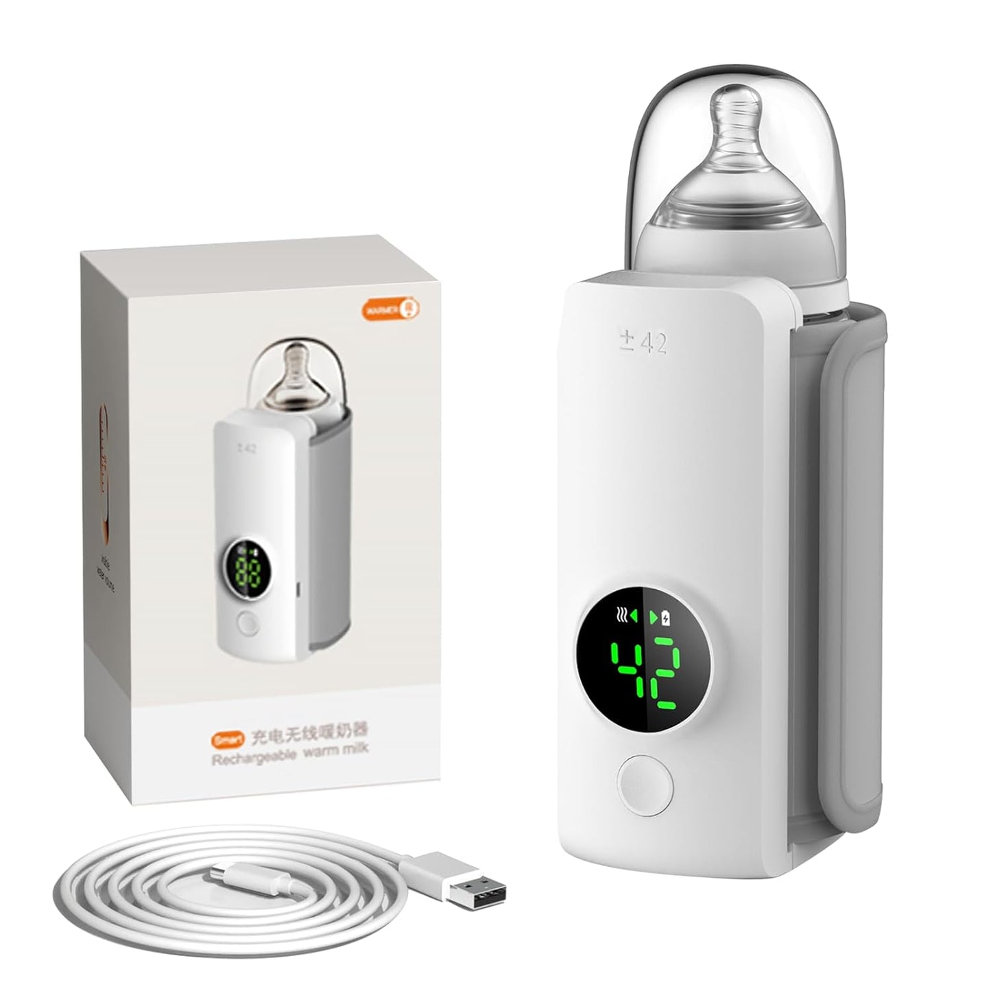 Revolutionary Portable Baby Bottle Warmer – Effortless, Waterless Heating for Home and On-the-Go!