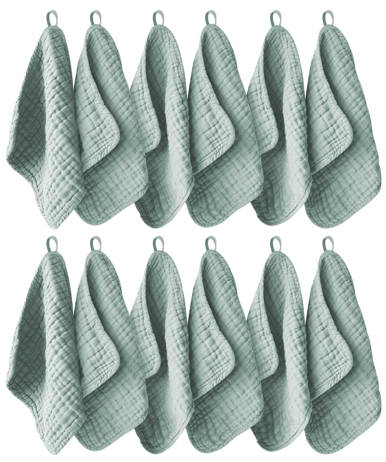 Muslin Baby Washcloths 12-Pack | Ultra-Soft Cotton Cloths for Everyday Care