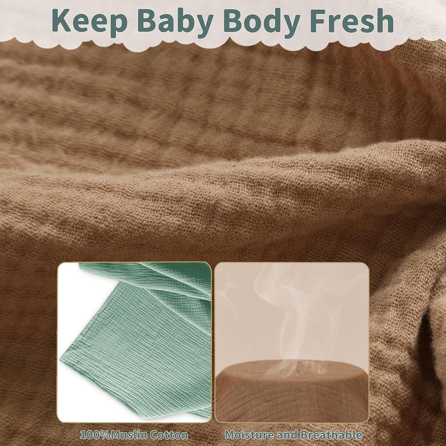 Muslin Swaddle Blankets 2-Pack | Soft & Breathable Baby Receiving Blankets